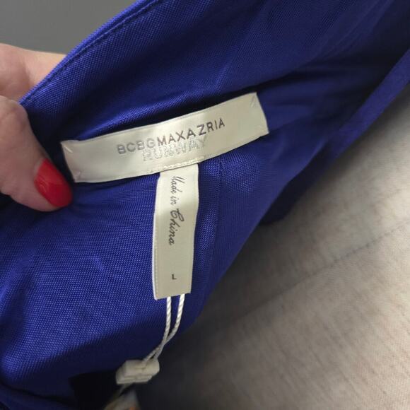 NWT Vintage BCBCGMaxAzria Runway Cocktail Draped Open Back Dress size L - Picture 5 of 10